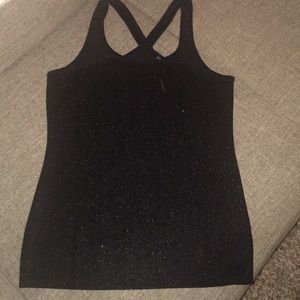Express Black Metallic Cross Back Cami.